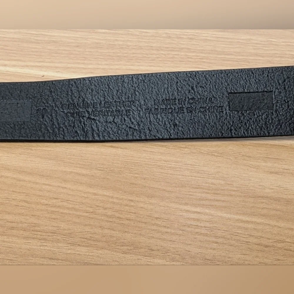 Black genuine leather belt in used condition